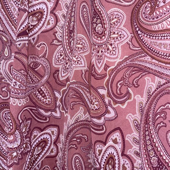 Valerie Stevens Womens Paisley Patterned Robe With Lace Trim Medium - Picture 3 of 6